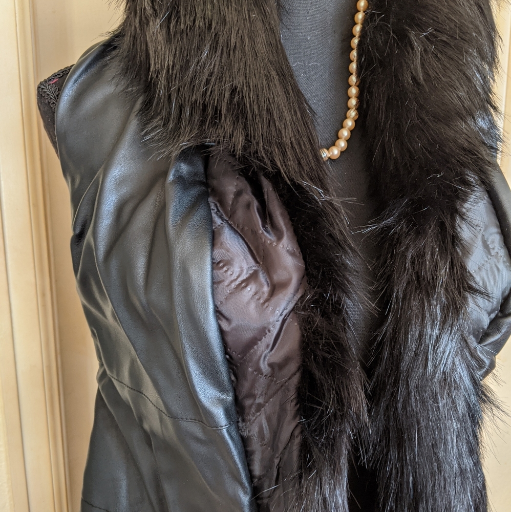 Faux Fur/Leather Vest - Picture 5 of 13